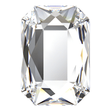 2602 3.7x2.5mm Crystal (001) Foiled - White Rectangular Mini Crystal Stone