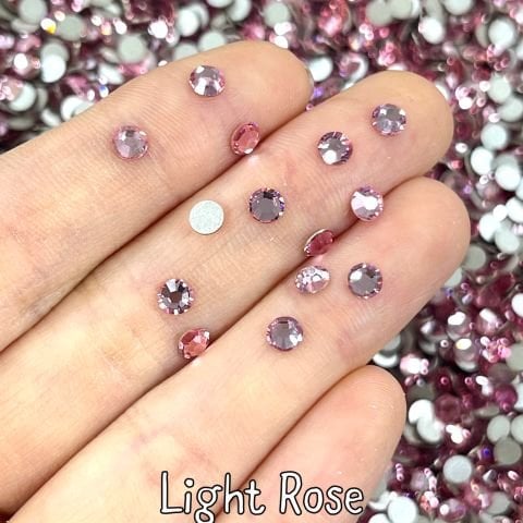 Celestial Altı Düz SS16 (4mm)  Yuvarlak Kristal Taş - Pembe Renk Seçenekleri