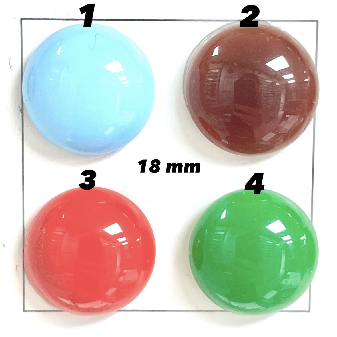 Kapşon Taş 18mm Yuvarlak - 50 ve 10 Adet - Renk Seçenekleri Mevcuttur