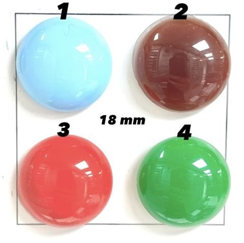 Kapşon Taş 18mm Yuvarlak - 50 ve 10 Adet - Renk Seçenekleri Mevcuttur