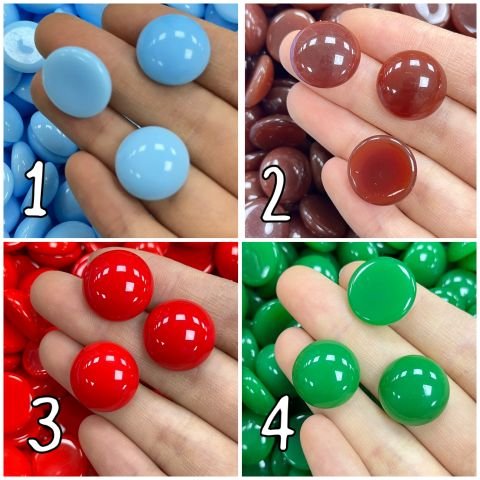 Kapşon Taş 18mm Yuvarlak - 50 ve 10 Adet - Renk Seçenekleri Mevcuttur