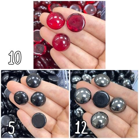 Kapşon Taş 18mm Yuvarlak - 50 ve 10 Adet - Renk Seçenekleri Mevcuttur