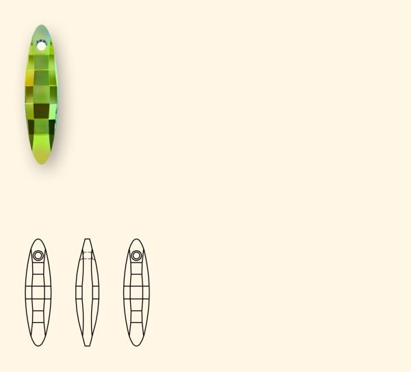 6470 32MM CRYSTAL IRIDESCENT GREEN (001IRIG)