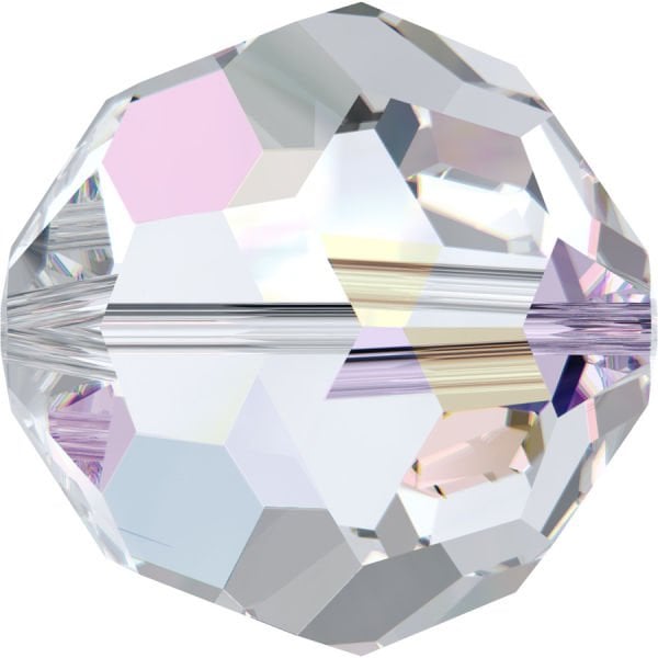 Swarovski 5000 Top Boncuk 8mm Crystal AB 2x (001AB2x)- Janjan, Çok Kesimli, Küre Kristal Boncuk