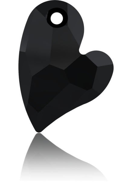 6261 27mm JET (280) Black Heart Pendant