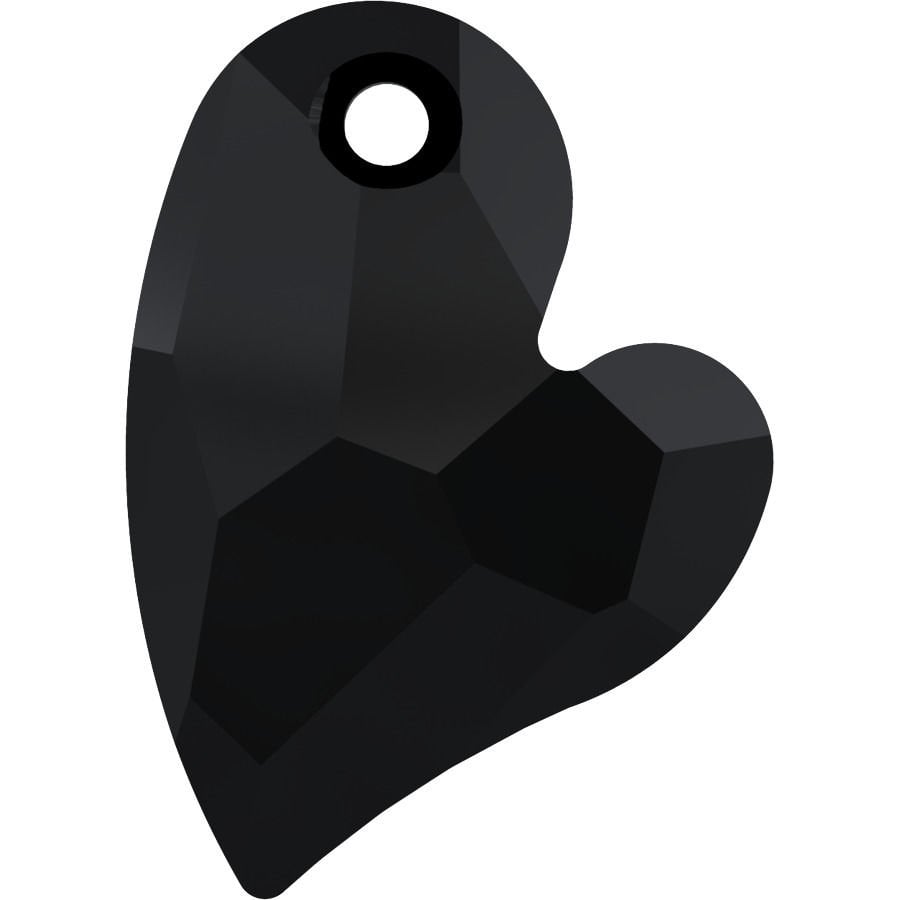 6261 27mm JET (280) Black Heart Pendant