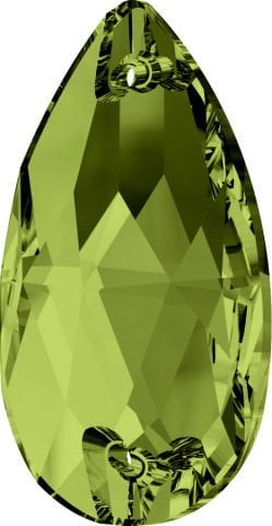 Swarovski 3230 Damla Dikme 12x7mm Olivine (228) Foyalı - Koyu Yeşil Renkli Dikilebilir Kristal Taş