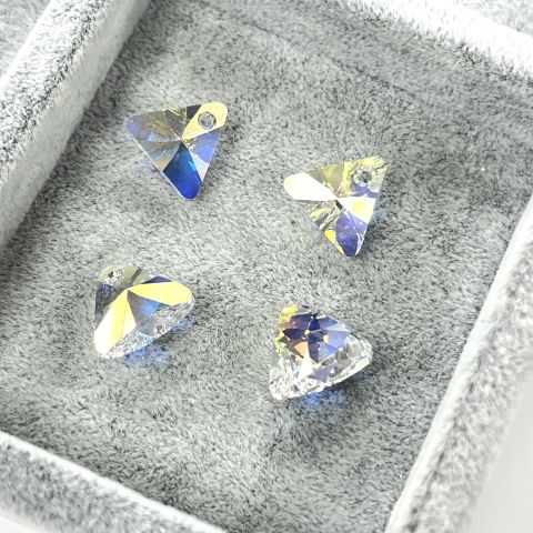 Swarovski 6628 Üçgen 12mm Crystal AB (001AB) - Janjan Renkli Kolye Ucu