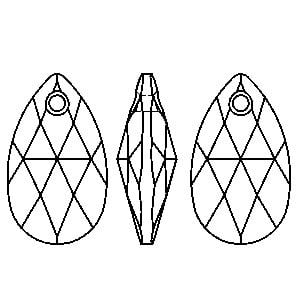 Swarovski 6106 Pendant 16mm Crystal Aurum (001AUR) - Damla Şekilli Tek Delikli Altın Renkli Kolye Ucu