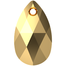 Swarovski 6106 Pendant 16mm Crystal Aurum (001AUR) - Damla Şekilli Tek Delikli Altın Renkli Kolye Ucu