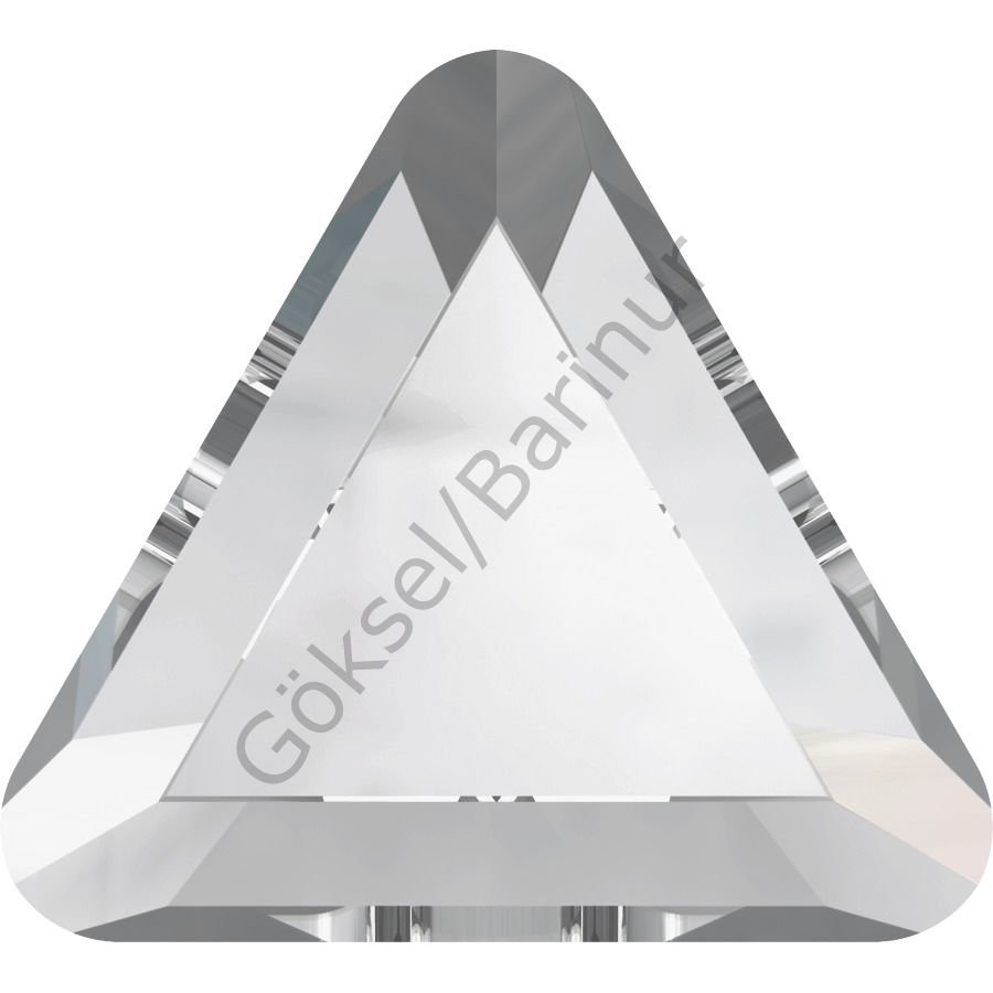 2711 6mm Crystal (001) Hotfix - Ütüyle Yapışan Üçgen Beyaz Kristal Taş