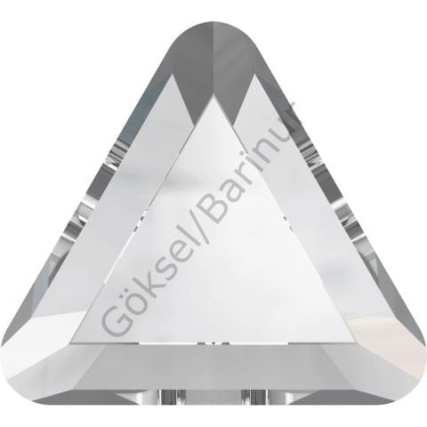 2711 6mm Crystal (001) Hotfix - Ütüyle Yapışan Üçgen Beyaz Kristal Taş