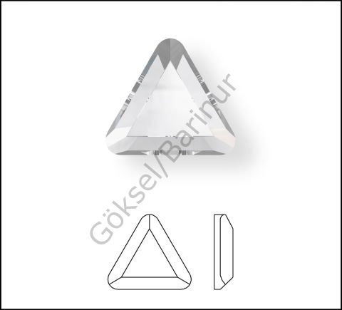 2711 6mm Crystal (001) Hotfix - Ütüyle Yapışan Üçgen Beyaz Kristal Taş