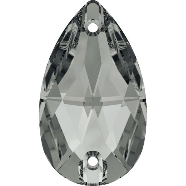 Swarovski 3230 Damla 12x7mm Crystal Silver Night (001SINI) Foyalı - Füme Damla Dikme Taş