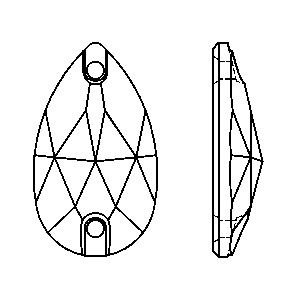 3230 12x7mm Crystal Silver Night (001SINI) Foiled - Smoked Drop Pillar Stone