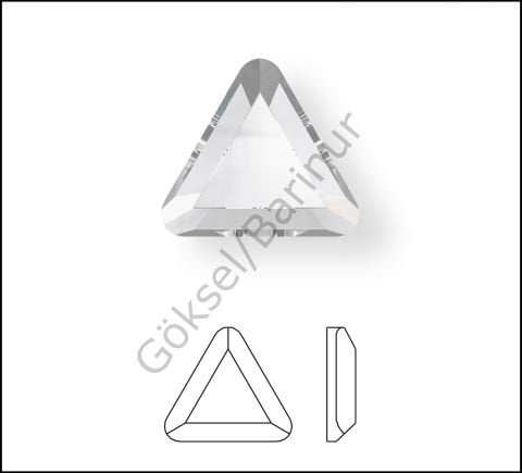 2711 6mm Jet (280) Hotfix - Ütüyle Yapışan Üçgen Beyaz Kristal Taş