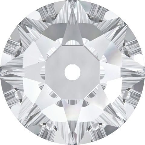 Swarovski 3188 Lochrosen 3mm Crystal (001) F - Ortadan Delikli Foyalı Beyaz Dikme Taş