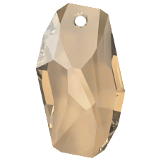 Swarovski 6673 Meteor 28mm Crystal Golden Shadow (001GSHA) - Sarkıt Şekilli Tek Delikli Altın Renkli Kolye Ucu