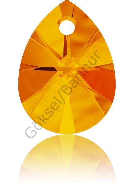 6128 10mm Tangerine (259) - Turuncu Armut Kolye Ucu