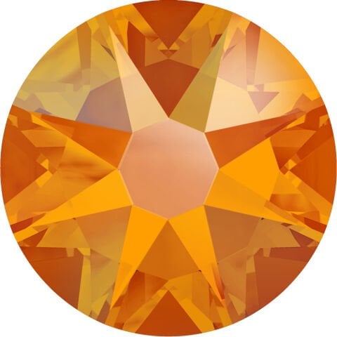 Swarovski 2088 Altı Düz SS20 Sun AB (248AB) Foyalı - Yuvarlak Işıltılı Turuncu Renkli Kristal Taş
