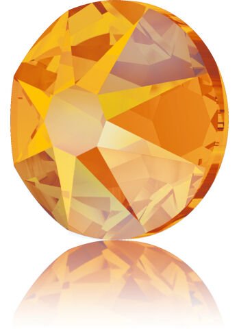 Swarovski 2088 Altı Düz SS20 Sun AB (248AB) Foyalı - Yuvarlak Işıltılı Turuncu Renkli Kristal Taş