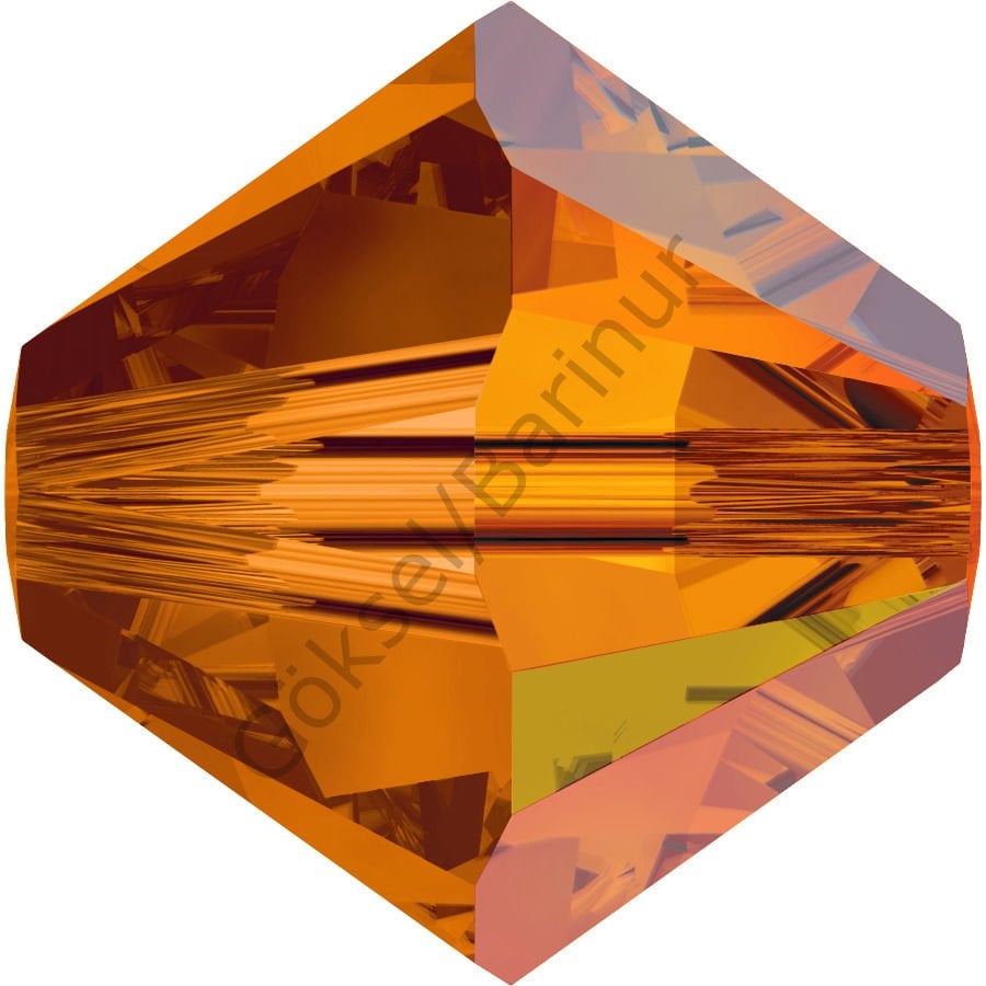 Swarovski 5328 Bicone Boncuk 4mm Sun (248) - Turuncu Renkli Piramit Boncuk