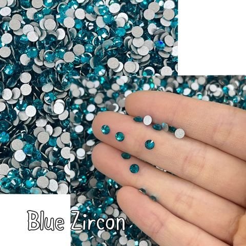 Celestial Altı Düz SS16 (4mm)  Yuvarlak Kristal Taş - Mavi Renk Seçenekleri