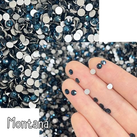 Celestial Altı Düz SS16 (4mm)  Yuvarlak Kristal Taş - Mavi Renk Seçenekleri