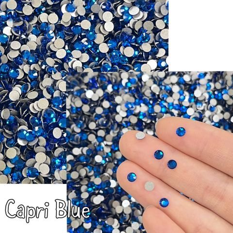 Celestial Altı Düz SS16 (4mm)  Yuvarlak Kristal Taş - Mavi Renk Seçenekleri