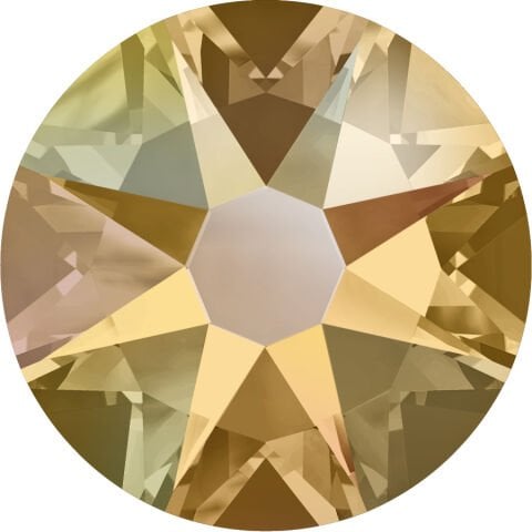 Swarovski 2088 Altı Düz SS30 Light Colorado Topaz Shimmer (246SHIM) Foyalı - Yuvarlak Işıltılı Açık Kahverengi Renkli Kristal Taş