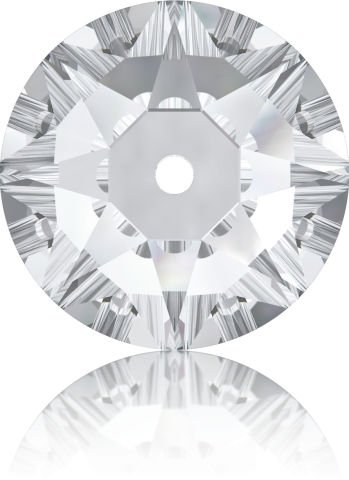 Swarovski 3188 Lochrosen 6mm Crystal (001) F - Ortadan Delikli Foyalı Beyaz Dikme Taş