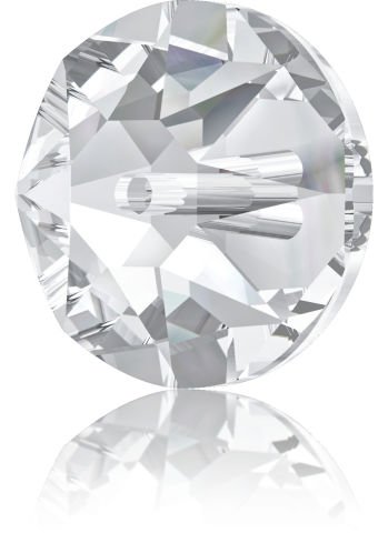 Swarovski 3188 Lochrosen 6mm Crystal (001) F - Ortadan Delikli Foyalı Beyaz Dikme Taş