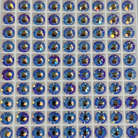 Swarovski 2088 Altı Düz SS30 Light Colorado Topaz Shimmer (246SHIM) Foyalı - Yuvarlak Işıltılı Açık Kahverengi Renkli Kristal Taş