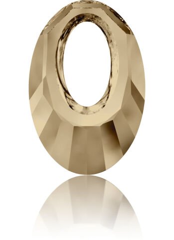 Swarovski 6040 Oval 20mm Crystal Golden Shadow (001GSHA) - Altın Kolye Ucu