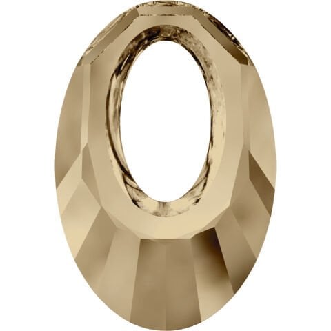 Swarovski 6040 Oval 20mm Crystal Golden Shadow (001GSHA) - Altın Kolye Ucu
