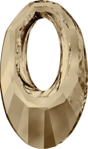 Swarovski 6040 Oval 20mm Crystal Golden Shadow (001GSHA) - Altın Kolye Ucu