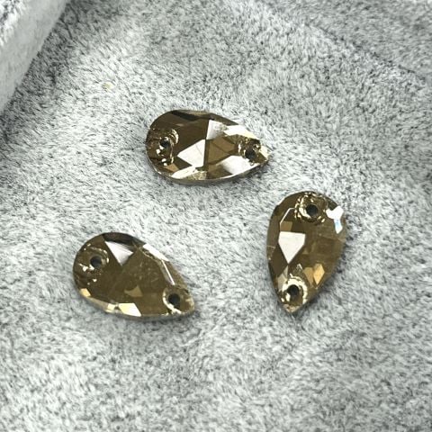 Damla Şekilli 12x7mm Dikilebilir Light Colorado Topaz Cam Taş - Acık Kahverengi Dikme Taş