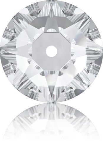 Swarovski 3188 Lochrosen 8mm Crystal (001) F - Ortadan Delikli Foyalı Beyaz Dikme Taş
