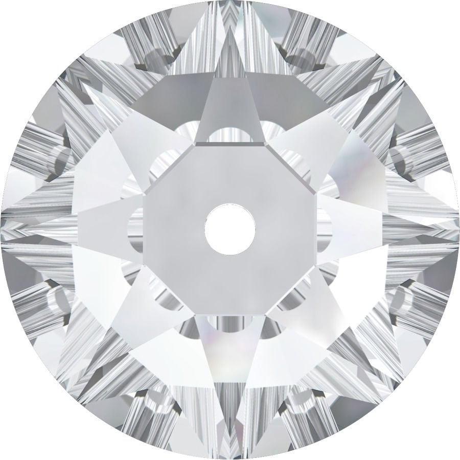 Swarovski 3188 Lochrosen 8mm Crystal (001) F - Ortadan Delikli Foyalı Beyaz Dikme Taş