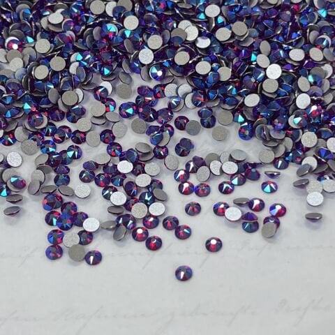 Swarovski 2088 Altı Düz SS16 Siam Shimmer (208SHIM) Foyalı - Yuvarlak Işıltılı Kırmızı Renkli Kristal Taş