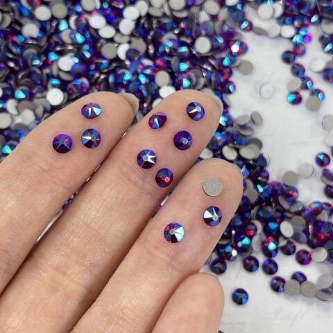 Swarovski 2088 Altı Düz SS16 Siam Shimmer (208SHIM) Foyalı - Yuvarlak Işıltılı Kırmızı Renkli Kristal Taş