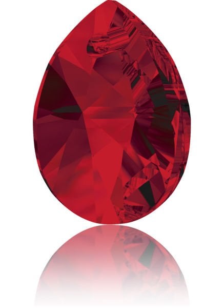 6128 10mm Light Siam (227) - Canlı Kırmızı Armut Kolye Ucu