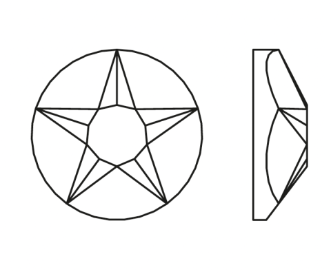 2100 SS16 Crystal Aurora Boreale (001AB) Foiled - Janjan Star Cut Flat Bottom Crystal Stone