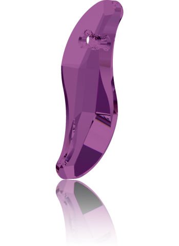 6525 19mm Crystal Amethyst (204) - S Şeklinde Mor Kolye Ucu