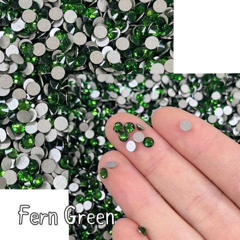 Celestial Altı Düz SS16 (4mm)  Yuvarlak Kristal Taş - Yeşil Renk Seçenekleri