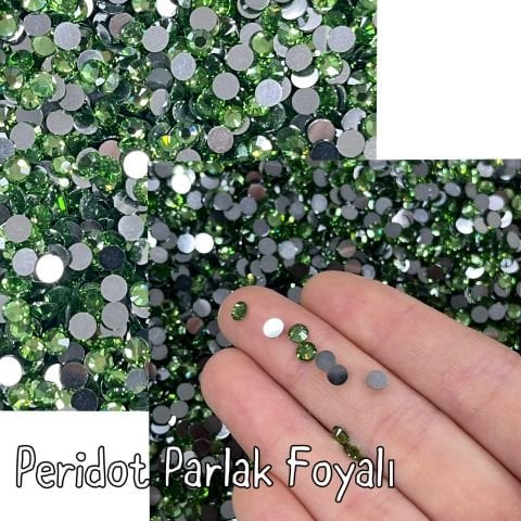 Celestial Altı Düz SS16 (4mm)  Yuvarlak Kristal Taş - Yeşil Renk Seçenekleri