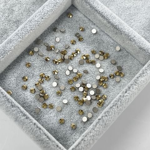 Swarovski 2058 Altı Düz SS7 Crystal Aurum F (001 AUR) - Yuvarlak Altın Rengi Kristal Taş