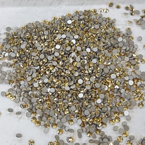 Swarovski 2058 Altı Düz SS7 Crystal Aurum F (001 AUR) - Yuvarlak Altın Rengi Kristal Taş