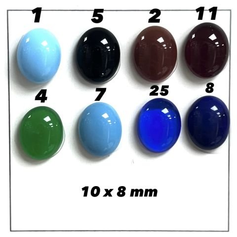 Kapşon Taş 8x10mm Oval - 50 veya 100 Adet - Renk Seçenekleri Mevcuttur