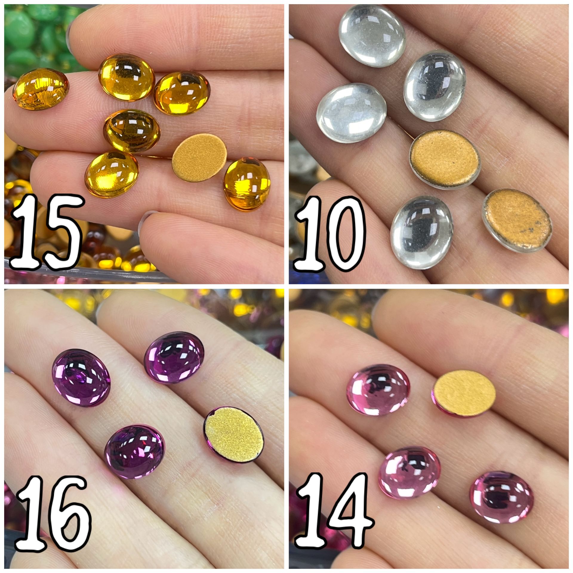 Kapşon Taş 8x10mm Oval - 50 veya 100 Adet - Renk Seçenekleri Mevcuttur